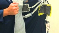 Ordinary-looking pajamas are transformed into ‘smart’ ones with five strategically placed sensors that measure heartbeat, respiration and posture. Image credit: Trisha L. Andrew.