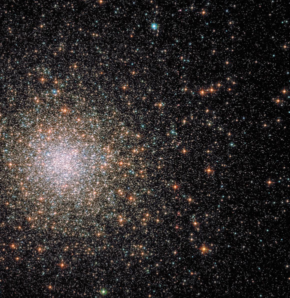 This image of Messier 62 is a composite of separate exposures acquired by Hubble’s Wide Field Camera 3 (WFC3) and Advanced Camera for Surveys (ACS) instruments. It is based on data obtained through four filters. The color results from assigning different hues to each monochromatic image associated with an individual filter. Image credit: NASA / ESA / Hubble / S. Anderson et al.