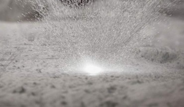 Water is released from the Moon during meteor showers, when micrometeoroid impacts breach the dry lunar surface and eject water molecules from a hydrated layer below. Image credit: NASA’s Goddard Space Flight Center / Conceptual Image Lab.