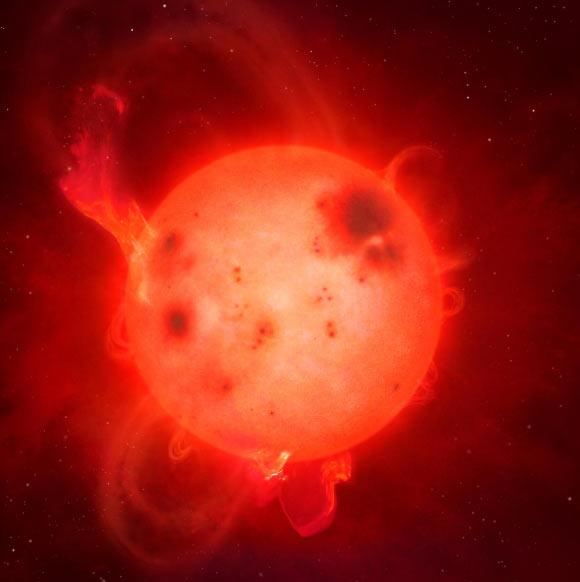 This is a superflare on an L-dwarf star. Image credit: Mark Garlick / University of Warwick.