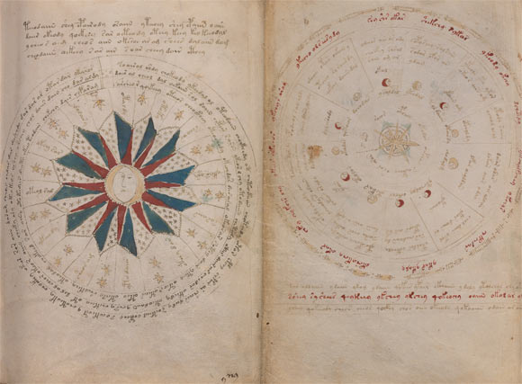 The Voynich manuscript, folio 67r. Image credit: Beinecke Library, Yale University.