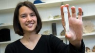 Dr. Blättler with a vial of 20,000-year-old seawater. Image credit: Jean Lachat.