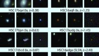 Supernovae discovered by Yasuda et al: there are three images for each supernova -- for before it exploded (left), after it exploded (middle), and the supernova itself. Image credit: Yasuda et al, doi: 10.1093/pasj/psz050.
