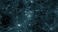 No one knows what dark matter is, but this invisible form of matter makes up roughly a quarter of the Universe. Image credit: NASA’s Goddard Space Flight Center.