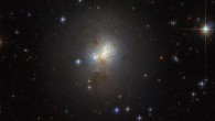 This Hubble image shows the dwarf starburst galaxy ESO 495-21. The galaxy is just 3,000 light-years across, a fraction of the size of the Milky Way, but that is not stopping the galaxy from furiously forming huge numbers of stars. This image is a composite of separate exposures acquired by Hubble’s Wide Field Planetary Camera 2 (WFPC2) and Advanced Camera for Surveys (ACS) instruments. Image credit: NASA / ESA / Hubble.