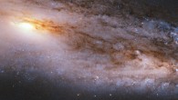 This Hubble image shows the spiral galaxy Messier 98. The image is a composite of separate exposures acquired by Hubble’s Wide Field and Planetary Camera 2 (WFPC2). Two filters were used to sample various wavelengths. The color results from assigning different hues to each monochromatic image associated with an individual filter. Image credit: NASA / ESA / Hubble / V. Rubin et al.