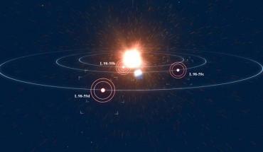 An artist’s conception of the L 98-59 planetary system. Image credit: NASA’s Goddard Space Flight Center.