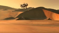 This illustration shows NASA’s Dragonfly rotorcraft-lander approaching a site on Titan. Image credit: NASA / JHU-APL.