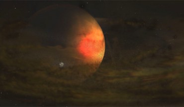 An artist’s impression of the circumplanetary disk around PDS 70c. Image credit: NRAO / AUI / NSF / S. Dagnello.