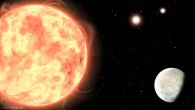 An artist’s impression of LTT 1445Ab in the triple-star system LTT 1445. Image credit: Sci-News.com.