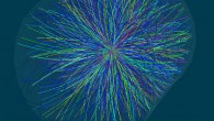 One of the first collisions of lead ions recorded by the ALICE detector. Image credit: ALICE Collaboration / CERN.