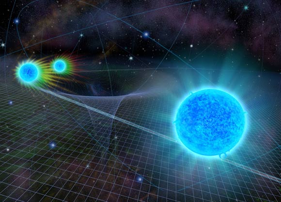 A star known as S0-2 made its closest approach to Sagittarius A*, the a supermassive black hole at the center of the Milky Way, in 2018. Image credit: Nicolle Fuller / National Science Foundation.