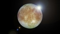 An artist’s impression of Jupiter’s moon Europa occulting a distant star. Image credit: NASA / JPL-Caltech / DLR / Sci-News.com.