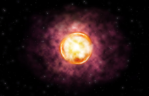 An artist’s concept of the SN 2016iet pair-instability supernova. Image credit: Gemini Observatory / NSF / AURA / Joy Pollard.