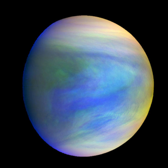 A composite image of Venus as seen by JASA’s Akatsuki spacecraft. Image credit: Institute of Space and Astronautical Science / Japan Aerospace Exploration Agency.
