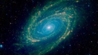 This infrared image taken by NASA’s Spitzer Space Telescope shows a spiral galaxy called Messier 81. Image credit: NASA / JPL-Caltech.