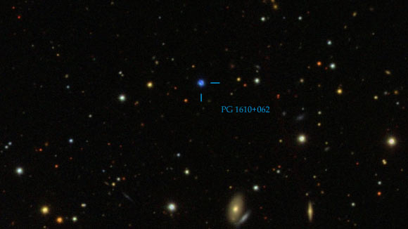 PG 1610+062. Image credit: Centre de Données astronomiques de Strasbourg / SIMBAD / SDSS.