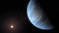 This artist’s impression shows planets K2-18b and c and their host star. Image credit: NASA / ESA / Hubble / M. Kornmesser.