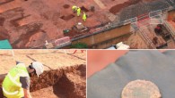 Archaeologists uncovering Roman ditches in Exeter, England. Image credit: Exeter City Council.