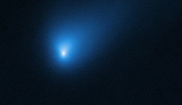 On October 12, 2019, Hubble observed the interstellar comet 2I/Borisov at a distance of approximately 261 million miles from Earth. Image credit: NASA / ESA / Hubble / D. Jewitt, University of California, Los Angeles.