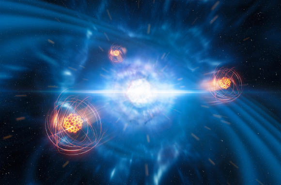 Watson et al found signatures of strontium formed in a neutron-star merger. Image credit: ESO / L. Calçada / M. Kornmesser.