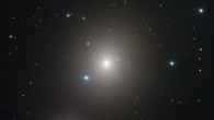 ESO’s Very Large Telescope captured this image of NGC 1404 with its FORS (FOcal Reducer and low dispersion Spectrograph) instrument; the bright foreground star to the lower left of the frame is named HD 22862. Image credit: ESO.