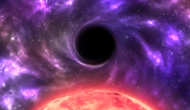 An artist’s rendition of a giant star in orbit around a low-mass black hole. Image credit: Sci-News.com.
