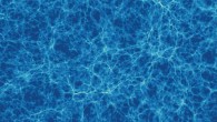 This is a simulation showing a section of the Universe at its broadest scale; a web of cosmic filaments forms a lattice of matter, enclosing vast voids. Image credit: Greg Poole / Tiamat Simulation.