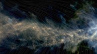 This composite image shows the Orion A molecular cloud, the nearest known massive star factory, as seen by ESA’s Herschel and Planck space observatories. Located approximately 1,630 light-years away, Orion A is one of the two giant molecular clouds in the Orion molecular cloud complex. The other cloud is Orion B, which lies east of Orion’s Belt. Orion A is packed full of gas -- it contains so much material, in fact, that it would be capable of producing tens of thousands of Sun-mass stars. Different colors visible here indicate the light emitted by interstellar dust grains mixed within the gas, as observed by Herschel at far-infrared and sub-millimeter wavelengths, while the texture of faint gray bands stretching across the frame, based on Planck’s measurements of the direction of the polarized light emitted by the dust, show the orientation of the magnetic field. Image credit: ESA / Herschel / Planck / J.D. Soler, Max Planck Institute for Astronomy.