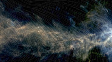 This composite image shows the Orion A molecular cloud, the nearest known massive star factory, as seen by ESA’s Herschel and Planck space observatories. Located approximately 1,630 light-years away, Orion A is one of the two giant molecular clouds in the Orion molecular cloud complex. The other cloud is Orion B, which lies east of Orion’s Belt. Orion A is packed full of gas -- it contains so much material, in fact, that it would be capable of producing tens of thousands of Sun-mass stars. Different colors visible here indicate the light emitted by interstellar dust grains mixed within the gas, as observed by Herschel at far-infrared and sub-millimeter wavelengths, while the texture of faint gray bands stretching across the frame, based on Planck’s measurements of the direction of the polarized light emitted by the dust, show the orientation of the magnetic field. Image credit: ESA / Herschel / Planck / J.D. Soler, Max Planck Institute for Astronomy.