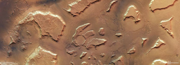 This image from ESA’s Mars Express orbiter shows Deuteronilus Mensae. It comprises data gathered on February 25, 2018. Image credit: ESA / DLR / FU Berlin / CC BY-SA 3.0 IGO.