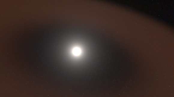 NASA’s Parker Solar Probe saw cosmic dust (illustrated here) -- scattered throughout our Solar System -- begin to thin out close to the Sun, supporting the idea of a long-theorized dust-free zone near the Sun. Image credit: NASA’s Goddard Space Flight Center / Scott Wiessinger.