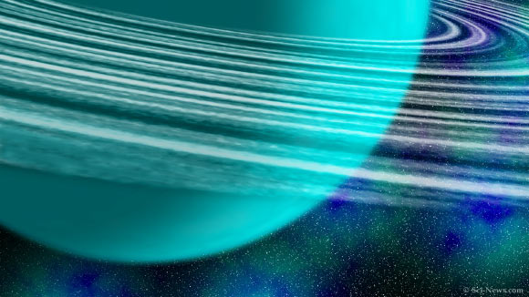 An artist’s impression of a Saturn-sized exoplanet. Image credit: Sci-News.com.