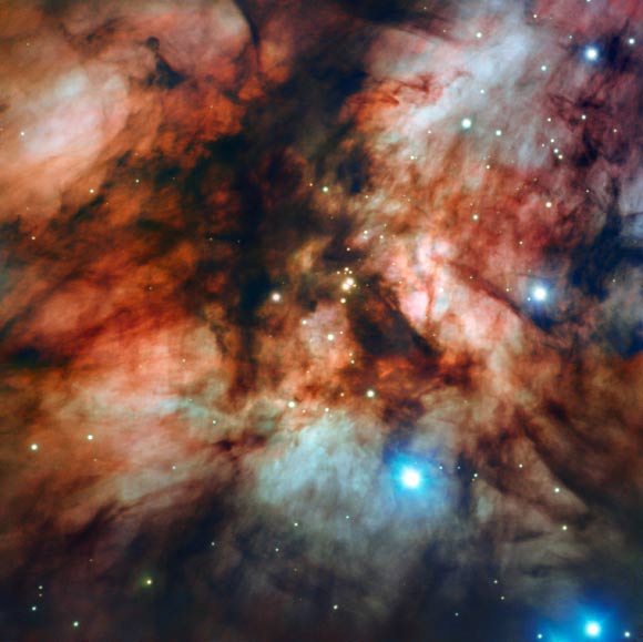 This image from ESO’s Very Large Telescope shows the emission nebula RCW 36. Image credit: ESO.