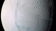 Enceladus’ tiger stripes are known to be spewing ice from the moon’s icy interior into space, creating a cloud of fine ice particles over the moon’s south pole and creating Saturn’s mysterious E-ring. Evidence for this has come from NASA’s Cassini spacecraft that orbited Saturn from 2004 to 2017. Pictured here, a high resolution image of Enceladus is shown from a close flyby. Tiger stripes are visible in false-color blue. Image credit: NASA / ESA / JPL / SSI / Cassini Imaging Team.
