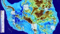 Bed elevation of the Antarctic ice sheet color coded between minus 2 and 1 km (minus 1.2 and 0.6 miles) above sea level. The white lines delineate the basins from the ice sheet mass balance inter-comparison exercise (IMBIE). Image credit: Morlighem et al, doi: 10.1038/s41561-019-0510-8.