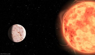 An artist’s impression of the super-Earth Gliese 1252b and its parent star. Image credit: Sci-News.com.