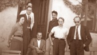 Photo taken in the Bourbaki Congress of 1938 in Dieulefit, from left to right: Simone Weil (accompanying her brother André), Charles Pisot, André Weil (hidden), Jean Dieudonné (sitting), Claude Chabauty, Charles Ehresmann, and Jean Delsarte.