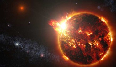 An artist’s impression of a superflaring star. Image credit: NASA’s Goddard Space Flight Center / S. Wiessinger / Swift.