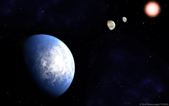 An artist’s impression of TOI-700d, c, and b planets and their host star. Image credit: Sci-News.com / NASA’s Goddard Space Flight Center.