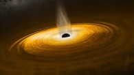 This illustration shows the surroundings of a black hole feeding on ambient gas as mapped using ESA’s XMM-Newton X-ray observatory. Image credit: ESA.