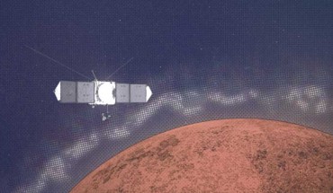 Graphic illustrating NASA’s MAVEN spacecraft encountering plasma layers at Mars. Image credit: NASA’s Goddard Space Flight Center / CI lab.
