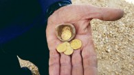 1,100-year-old gold dinars from the early Abbasid period found inside a juglet in Yavne, Israel. Image credit: Liat Nadav-Ziv, Israel Antiquities Authority.