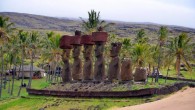 Ahu Nau Nau, a cultural and religious site built by Rapa Nui society on Easter Island’s Anakena beach, was among 11 sites where previously gathered data were examined as part of the new study. The site is located on the north shore of the Easter Island. Image credit: Robert DiNapoli.
