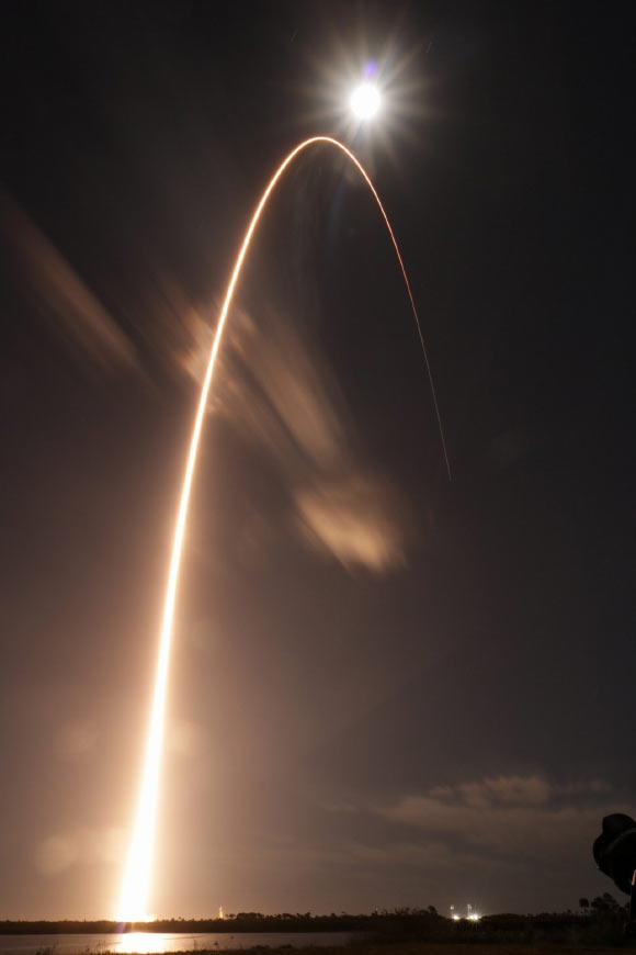 Launch of the ESA/NASA Solar Orbiter mission to study the Sun from Cape Canaveral Air Force Station in Florida on February 9, 2020. Image credit: Jared Frankle.