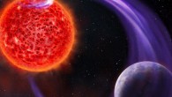 This is an artistic impression of a red dwarf star’s magnetic interaction with its exoplanet. Image credit: Danielle Futselaar, Artsource.nl.