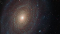 This Hubble image shows NGC 691, a spiral galaxy located 125 million light-years away in the constellation Aries. The image is made up of observations from Hubble’s WFC3 instrument in the infrared and optical parts of the spectrum. Four filters were used to sample various wavelengths. The color results from assigning different hues to each monochromatic image associated with an individual filter. Image credit: NASA / ESA / Hubble / A. Riess et al.