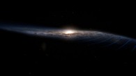 The structure of our Milky Way Galaxy with its warped Galactic disk, where the majority of its hundreds of billions of stars reside. Data from ESA’s Gaia spacecraft recently proved that the disk’s warp is precessing, essentially moving around similarly to a wobbling spinning top. The speed of the warp’s rotation is so high that it must have been caused by a rather powerful event, astronomers believe, perhaps an ongoing collision with another, smaller, galaxy which sends ripples through the disk like a rock thrown into water. Image credit: Stefan Payne-Wardenaar / NASA / JPL-Caltech / ESA.
