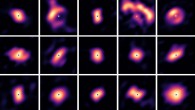 Kluska et al provided model-independent reconstructed images of 15 protoplanetary disks selected from the Herbig AeBe survey carried out with PIONIER at the Very Large Telescope Interferometer. Image credit: Kluska et al, doi: 10.1051/0004-6361/201833774.