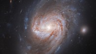 This Hubble image shows the barred spiral galaxy NGC 3583. The color image was made from separate exposures taken in the visible and near-infrared regions of the spectrum with Hubble’s Wide Field Camera 3 (WFC3). Three filters were used to sample various wavelengths. The color results from assigning different hues to each monochromatic image associated with an individual filter. Image credit: NASA / ESA / Hubble / A. Riess et al.